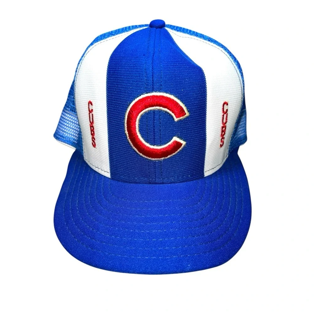 Vintage Chicago Cubs MLB Snapback MADE IN USA Adjustable Mesh Back Trucker Hat